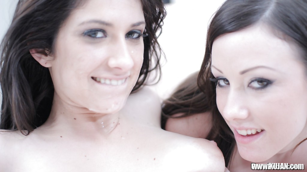 Hot teen chicks Jennifer White and Karina White share a thick penis - Photo #1783708