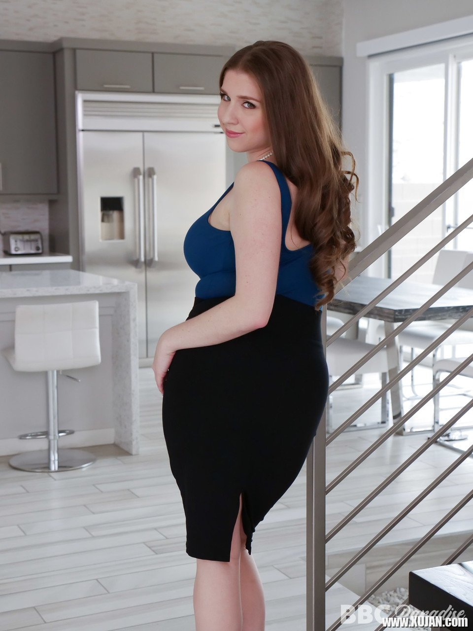 Curvy cock hungry girl Alex Chance gets plugged with a massive black rod - Photo #1786381