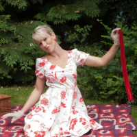 Evey Kristal wearing vintage Lingerie under Dress