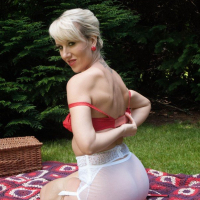 Evey Kristal wearing vintage Lingerie under Dress