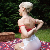 Evey Kristal wearing vintage Lingerie under Dress
