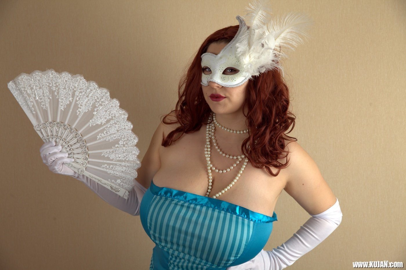 Busty Samanta Lily packs her massive boobs into a sexy mask costume - Photo #1791233