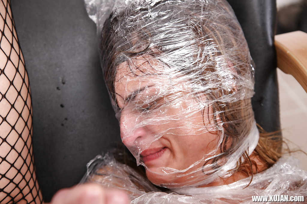 Hungry milf Klarisa Leone gets wrapped by plastic bag and fucked - Photo #1792902
