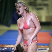 Lyen Parker in domination wrestling with lesbian blonde Lucy