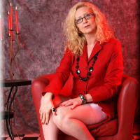 German blonde lady Gina in pink stockings