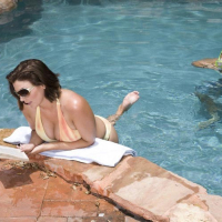 Huge boobs mom in bikini hardcore sex at the pool outdoors