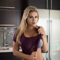 Tahlia Paris strips in the kitchen to reveal her amazing tits