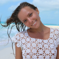 Sweet hottie Katya Clover posing topless on the beach