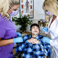 Busty doctor Honey Heston shares hard dick with big butt Jenna Starr