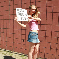 Young blonde teen fucking older cocks for some cash