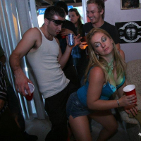 Drunk coed babes licking tits and pussies and fucking hard
