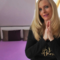 Blonde Dirty Tina makes a guy cum on her nice tits