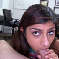 Busty newcomer Mia Khalifa riding a big one