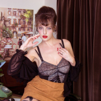 Hot secretary Kate Anne showing off her body in the office