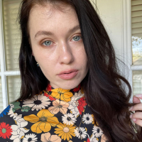 Kinky brunette hottie Misha Cross drops down her tiny denim shorts