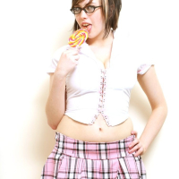 Beauty Louisa May wearing a sexy schoolgirl outfit