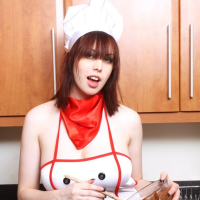 Busty Louisa May puts chocolate on her big tits