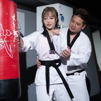 Slutty asian girl Bad Bad fucks her hung karate master