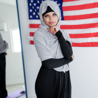 Hot babe Destiny Cruz in sexy hijab gets shagged hard by Tommy Wood