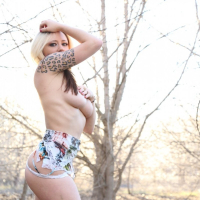 Hot Lily Xo flashing her Tits and Ass in the Woods