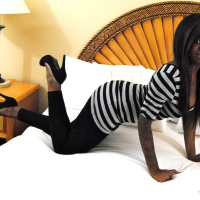 Horny black chick Tatiyana Foxx serves a big throbbing white dick