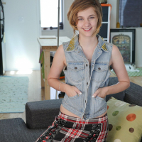 Wild amateur girl Mercy West fingering her own bushy snatch