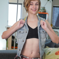 Wild amateur girl Mercy West fingering her own bushy snatch