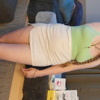Hot Lana Del Lust takes off her skirt to show her nice butt