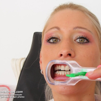 Good looking blonde nurse Uma Zex peels off uniform and gets off