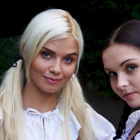 Gorgeous girl Jodi has some lesbian fun with Divinity Love outdoors