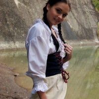 Gorgeous girl Jodi has some lesbian fun with Divinity Love outdoors