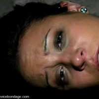 High Heels Alexa Jordan gets chain bound and tits milked