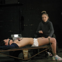 Hot brunette in bondage punished and fucked by mistress