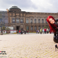 Lara Larsen goes sightseeing in her tight Catsuit