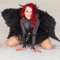 Lara Larsen goes Ice Skating in her Angel Wings