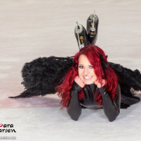 Lara Larsen goes Ice Skating in her Angel Wings