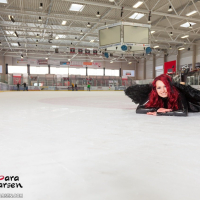 Lara Larsen goes Ice Skating in her Angel Wings