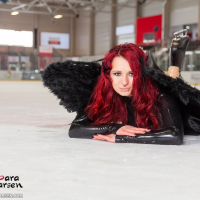 Lara Larsen goes Ice Skating in her Angel Wings