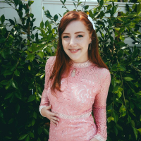 Pretty redhead babe Amber Addis fucked by an older man in the kitchen