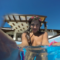 Pool fun with provocative Melena Maria Rya and her favorite buttplug