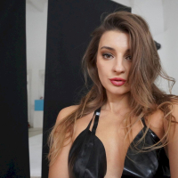 Melena Maria Rya in hot black lingerie posing for the magazine