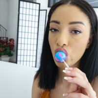 Horny Scarlett Bloom shoves stepbros dick up her hairy twat