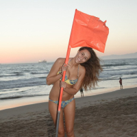 Anastasia Black flashing her Pussy at the Beach