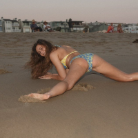 Anastasia Black flashing her Pussy at the Beach