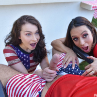 Ariella Ferrera Jennifer Jacobs fucked by a pool