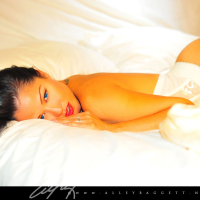 Alley Baggett showing her Tits and Ass on Silk Sheets