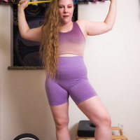 Lovely hottie Lana Del Lust showing her big boobs after working out