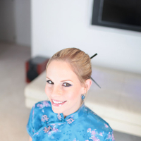 busty blonde beauty Aimee sucks dick gets cum facial