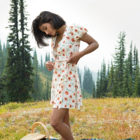 Angel Constance strips down during a kinky Picnic