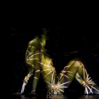Beautiful chicks Nika puts up a great performance during a light show